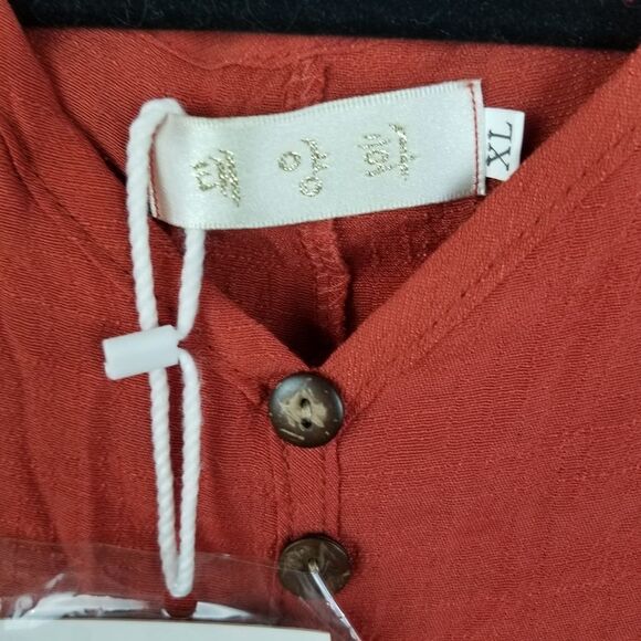 Rust Colored Double Layer Sheath Dress Size XL - Picture 9 of 11